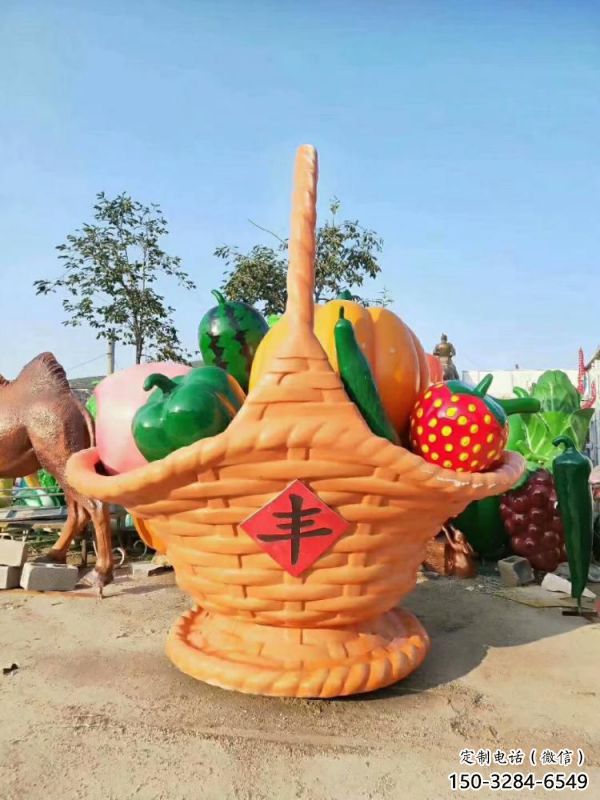 景觀果籃雕塑供需，美陳雕塑，景觀蔬菜果籃雕塑承接