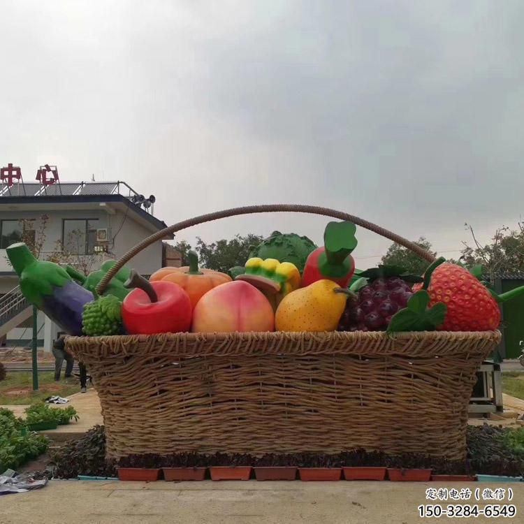 酒店果籃雕塑定價，景觀雕塑，蔬菜果籃雕塑擺件