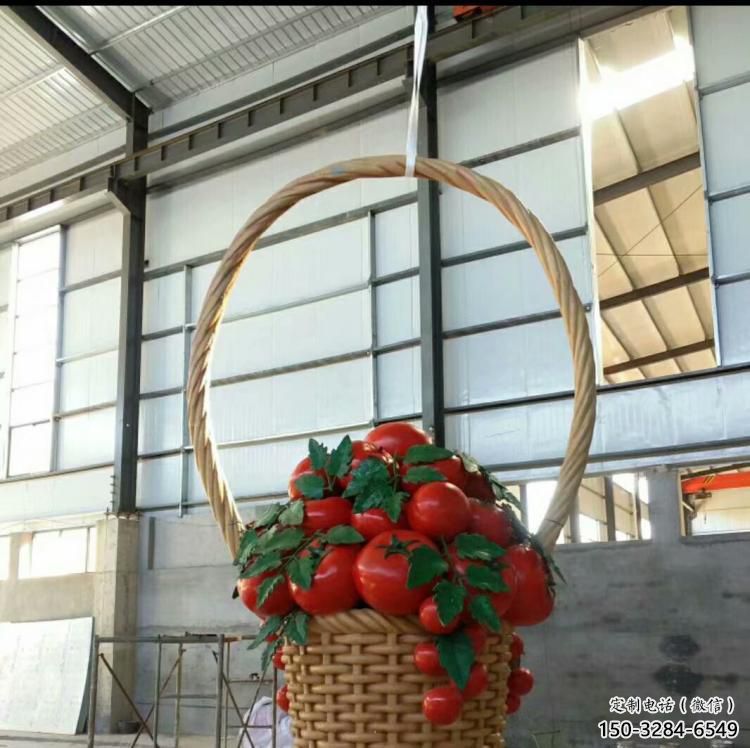 園林果籃雕塑專供，露天雕塑，鐵藝果籃雕塑選用