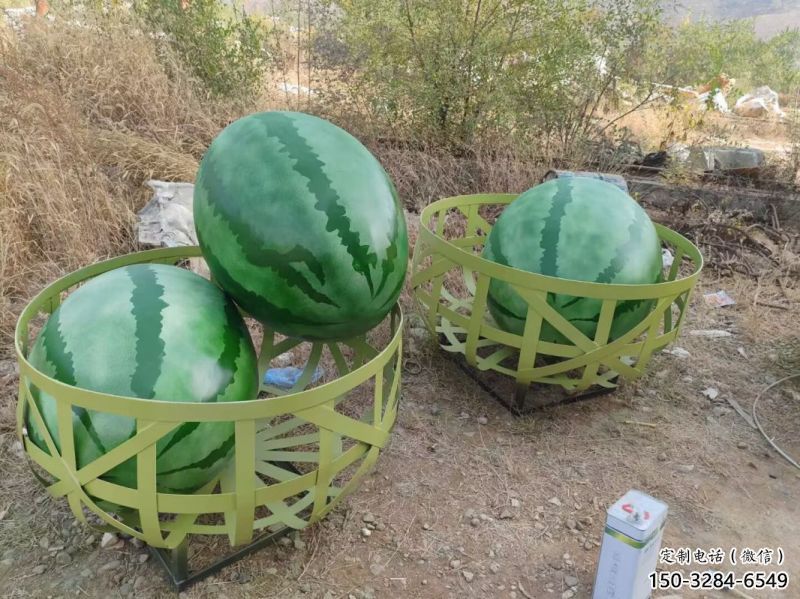 果籃雕塑承接，城市雕塑，景觀西瓜果籃雕塑精品