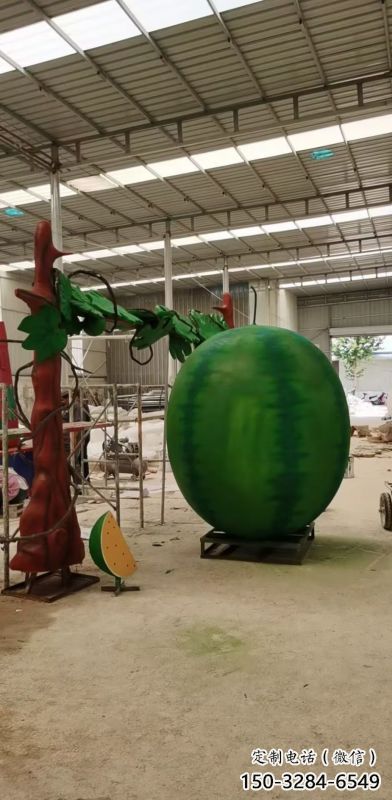 果籃雕塑點(diǎn)擊，陸地?cái)[件，景觀西瓜果籃雕塑預(yù)定