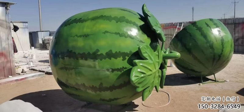 果籃雕塑特供，美陳雕塑，制造西瓜果籃雕塑