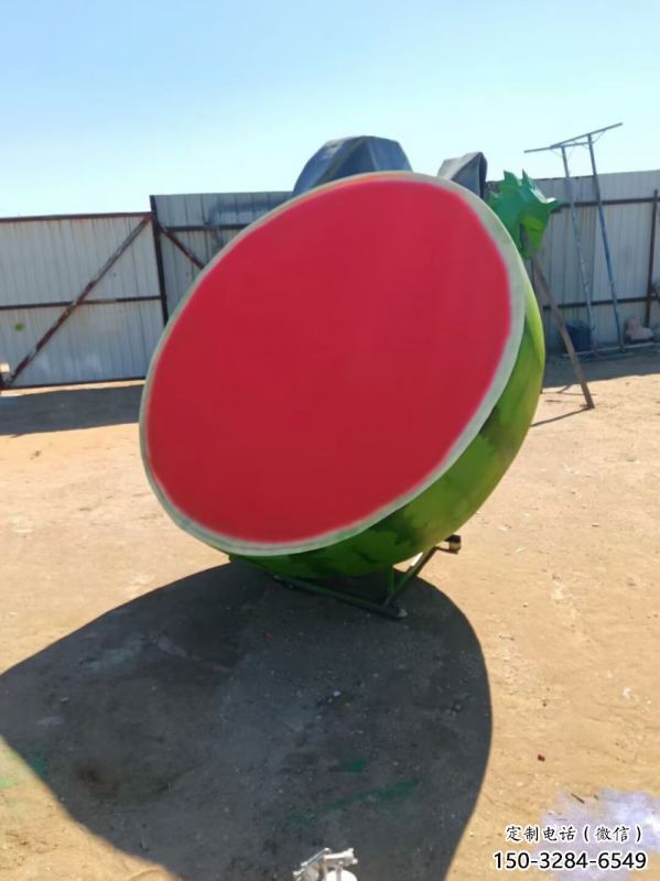 戶外西瓜擺放批發(fā)，水景雕塑，西瓜果籃雕塑供求