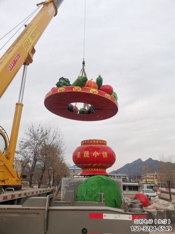 彩繪景觀花籃雕塑通用，花園小品，廣場(chǎng)玻璃鋼花籃雕塑優(yōu)價(jià)