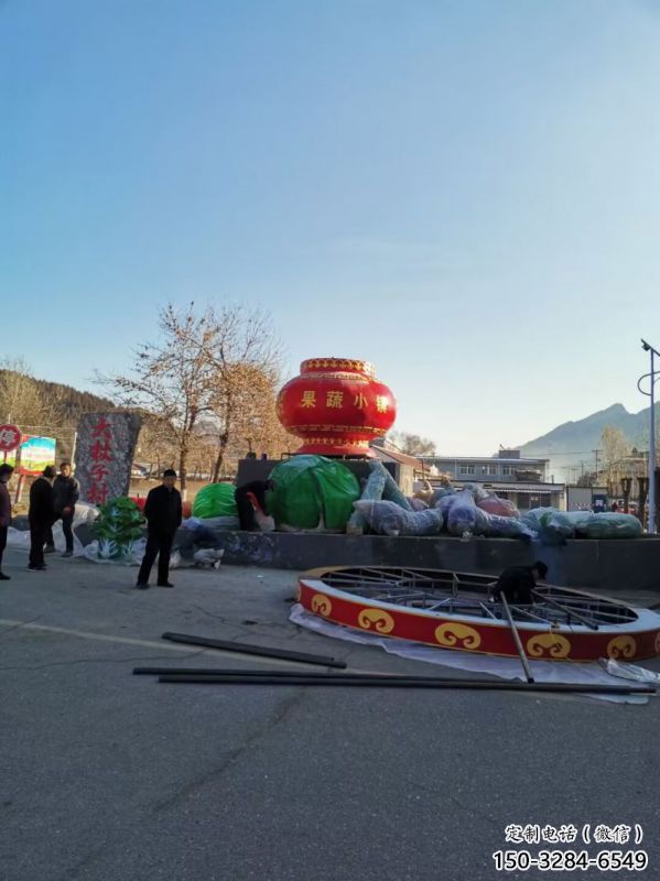 花籃雕塑供需，廣場(chǎng)雕塑，園林景觀玻璃鋼花籃雕塑定制