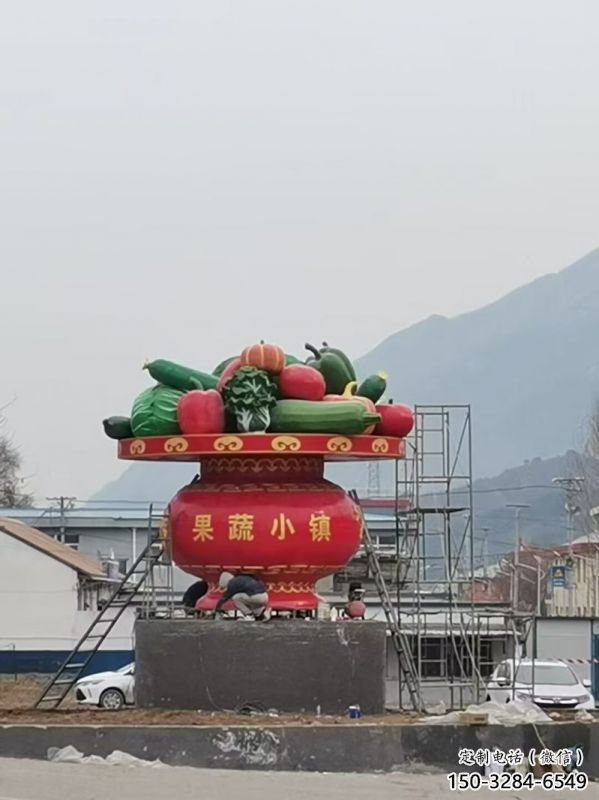 園林景觀花籃雕塑精選，陸地擺件，公園景觀玻璃鋼花籃雕塑精品