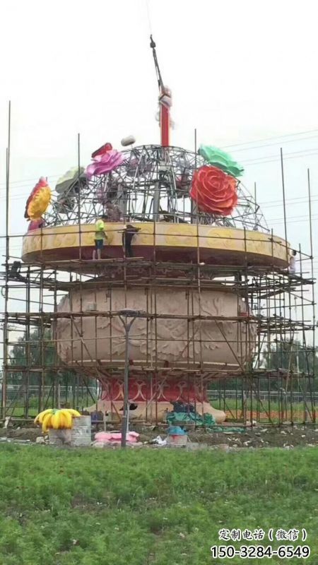 現(xiàn)代花籃雕塑承接，歐式風(fēng)格，校園廣場不銹鋼花籃雕塑精選