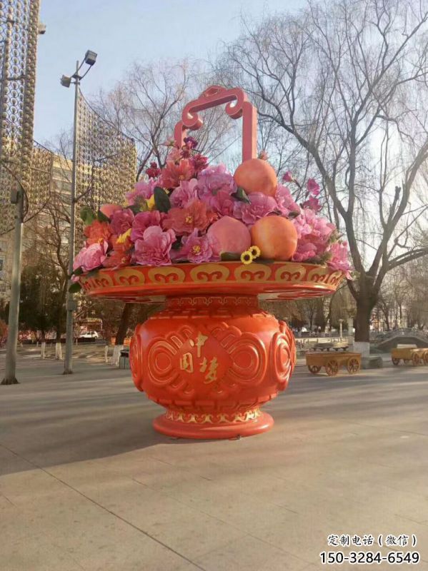 花籃雕塑標(biāo)志精選，街頭藝術(shù)，公園公園花籃雕塑承接
