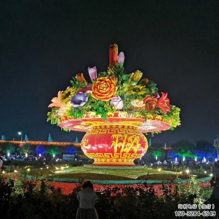 桌擺花籃方案精品，景觀雕塑，房地產(chǎn)廣場花籃雕塑生產(chǎn)商