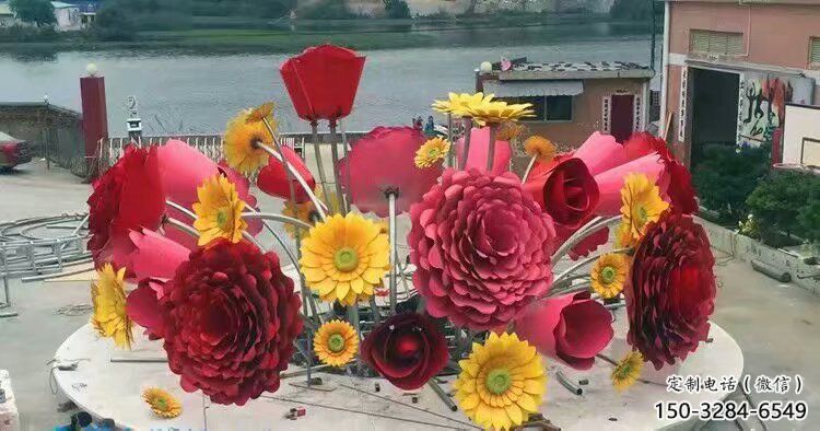 花籃雕塑工廠優(yōu)選，城市裝飾，景觀葵花花籃雕塑供給