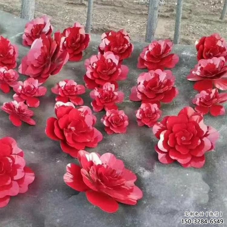 景觀小品花籃雕塑供求，白鋼構件，彩色玫瑰花花籃雕塑觀賞型