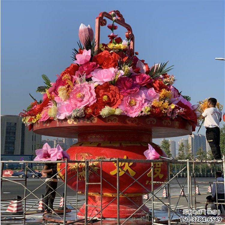 雕塑花籃景觀批發(fā)，校園雕塑，抽象慶典花籃雕塑定價(jià)