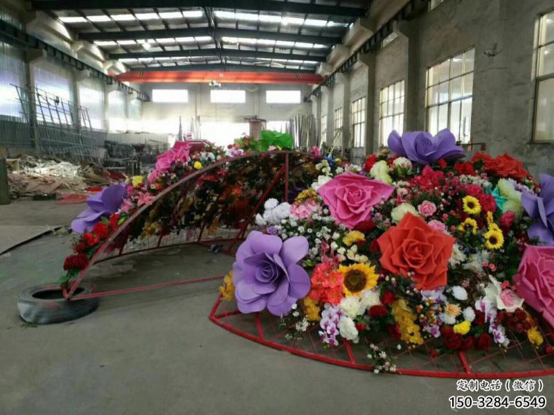 花籃雕塑制造商，城區(qū)小品，城市月季花花籃雕塑制作