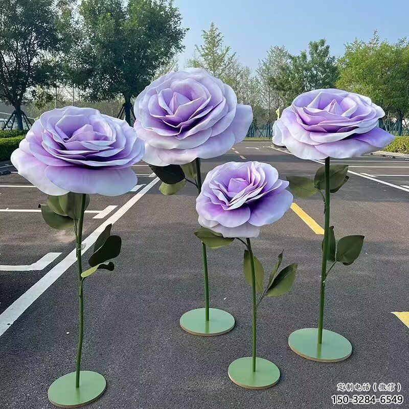 主題花籃雕塑供給，中式工藝，景觀藝術(shù)月季花花籃雕塑精品