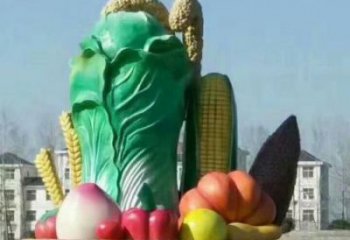 景觀果籃雕塑通用，街景小品，玻璃鋼果籃雕塑裝飾制造