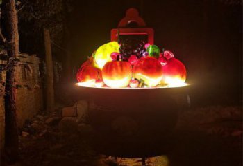 廣場果籃雕塑供求，露天雕塑，企業(yè)不銹鋼果籃雕塑標準