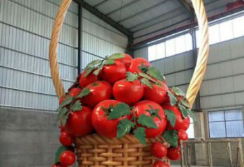 果籃標志雕塑服務商，噴泉雕塑，不銹鋼果籃雕塑創(chuàng)意定做