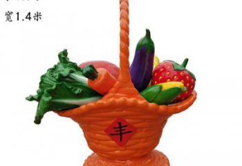 城市果籃雕塑標(biāo)準(zhǔn)，彩鋼制作，仿真果籃雕塑優(yōu)價(jià)