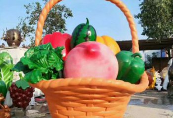 果籃雕塑優(yōu)選，城市裝飾，展示仿真果籃雕塑