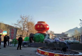 花籃雕塑供需，廣場雕塑，園林景觀玻璃鋼花籃雕塑定制