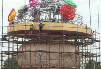 花籃雕塑工程制作訂做，城市雕塑，景觀小品公園花籃雕塑專供