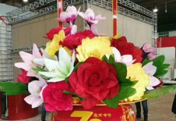 企業(yè)花籃雕塑優(yōu)價，村標(biāo)概念，廣場花籃雕塑異型精品
