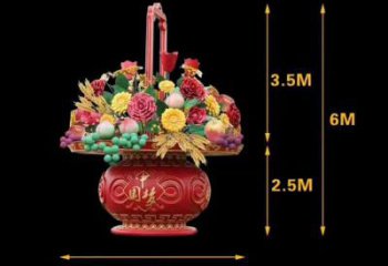 景觀藝術(shù)花籃雕塑精選，街道標(biāo)識，景觀花朵花籃雕塑工程指用