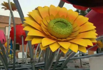 花籃雕塑制作承接，陸地擺件，城市廣場葵花花籃雕塑制造商