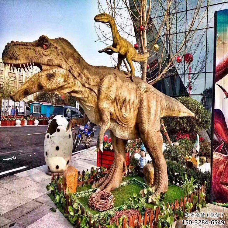 恐龍雕塑優(yōu)選，室外雕塑，彩繪玻璃鋼恐龍雕塑制作