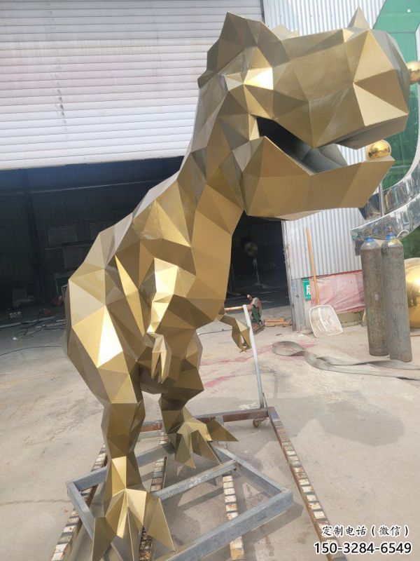 景觀恐龍雕塑承接，城市裝飾，大型幾何恐龍雕塑公司