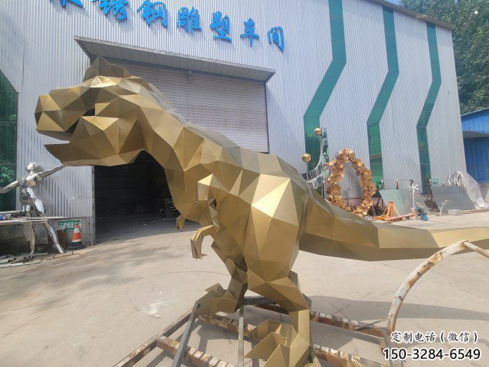 景觀恐龍雕塑優(yōu)選，陸地?cái)[件，藝術(shù)幾何恐龍雕塑供應(yīng)