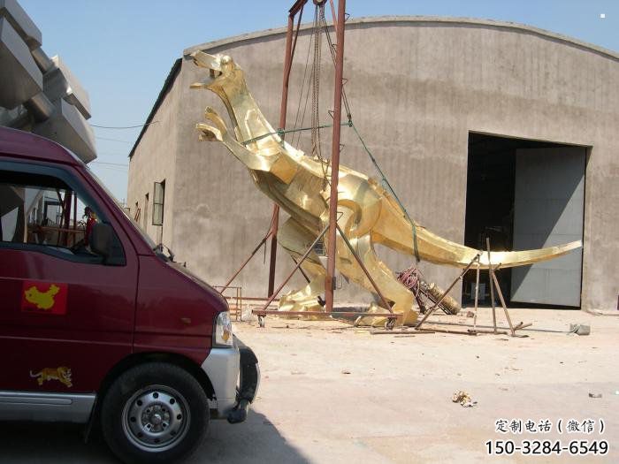 景觀恐龍雕塑造型，廣場(chǎng)雕塑，廣場(chǎng)幾何恐龍雕塑選用