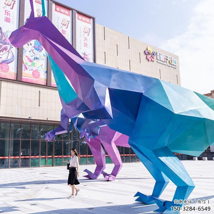 廣場(chǎng)恐龍雕塑訂做，城市雕塑，景觀烤漆恐龍雕塑工程