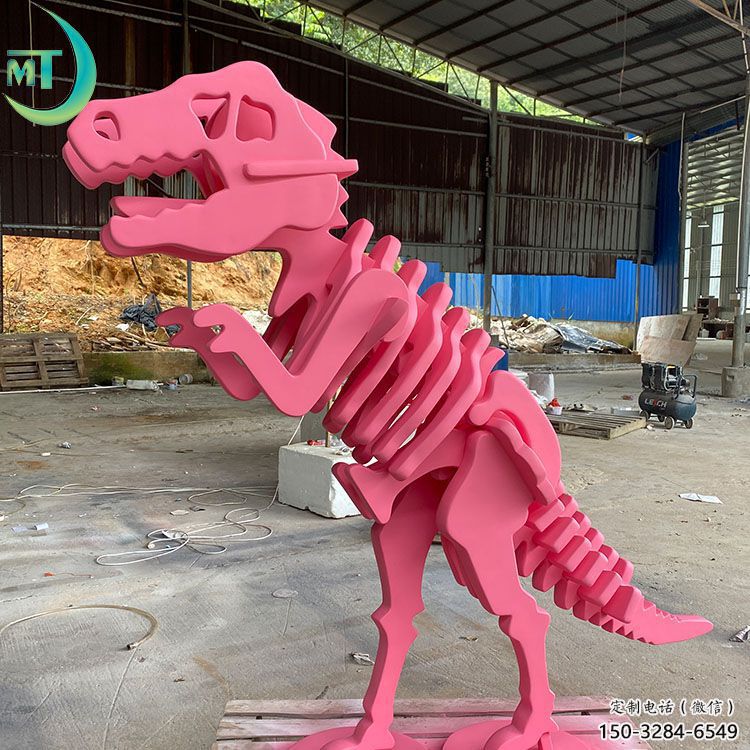 抽象恐龍雕塑提供，多彩藝術，中式恐龍骨架雕塑通用