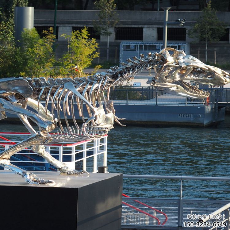 恐龍雕塑觀賞型，公園小品，景觀恐龍骨架雕塑常用
