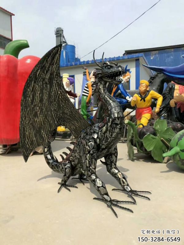 恐龍雕塑擺件制造，酒店擺件，景觀鐵藝恐龍雕塑選定