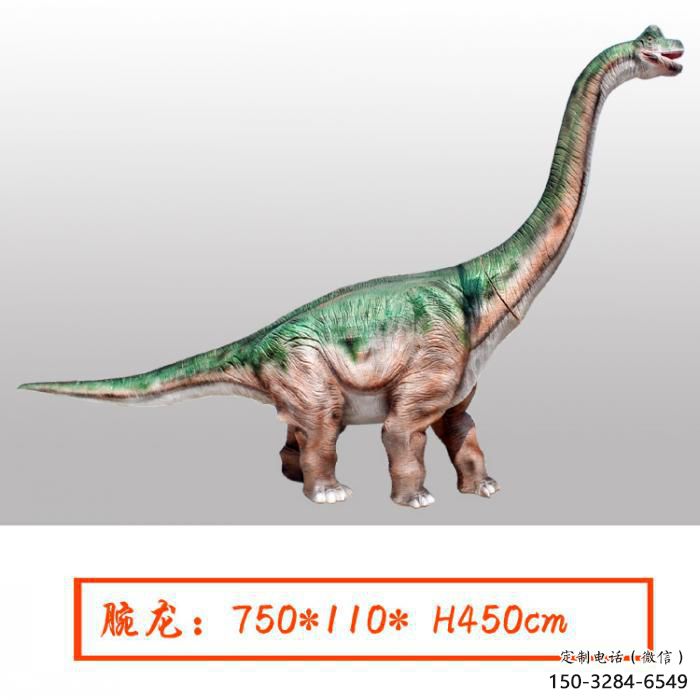 腕龍雕塑預定，小區(qū)擺件，發(fā)聲恐龍雕塑主題精品