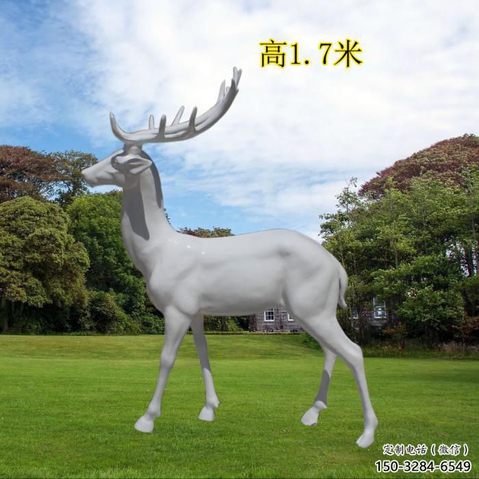 梅花鹿雕塑生產(chǎn)，動(dòng)物雕塑，玻璃鋼梅花鹿雕塑定制