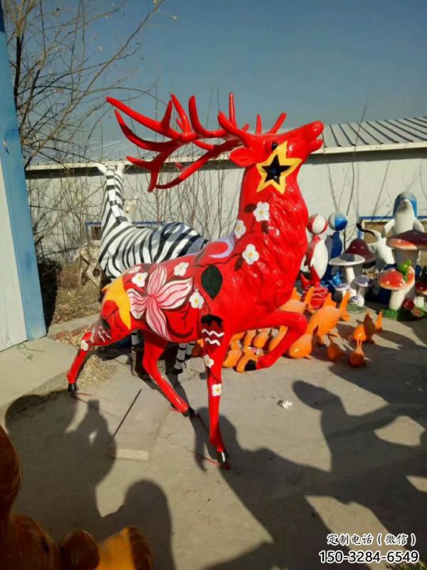 梅花鹿方案精品，景觀雕塑，玻璃鋼梅花鹿雕塑生產(chǎn)商