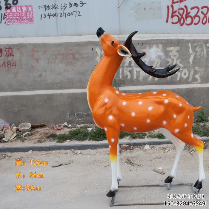 大型小鹿雕塑，彩繪工藝，玻璃鋼動物雕塑廠家