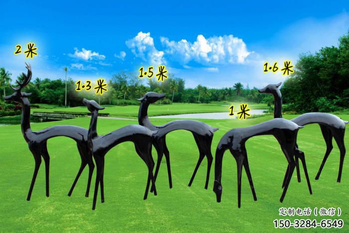 抽象小鹿雕塑專供，美陳雕塑，仿銅小鹿雕塑預(yù)定