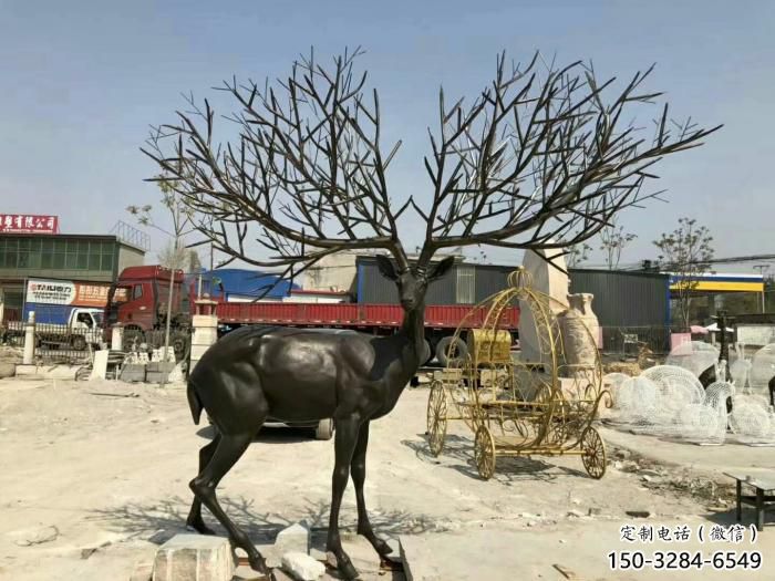 景觀小鹿雕塑觀賞型，廣場(chǎng)系列，仿銅小鹿雕塑優(yōu)選