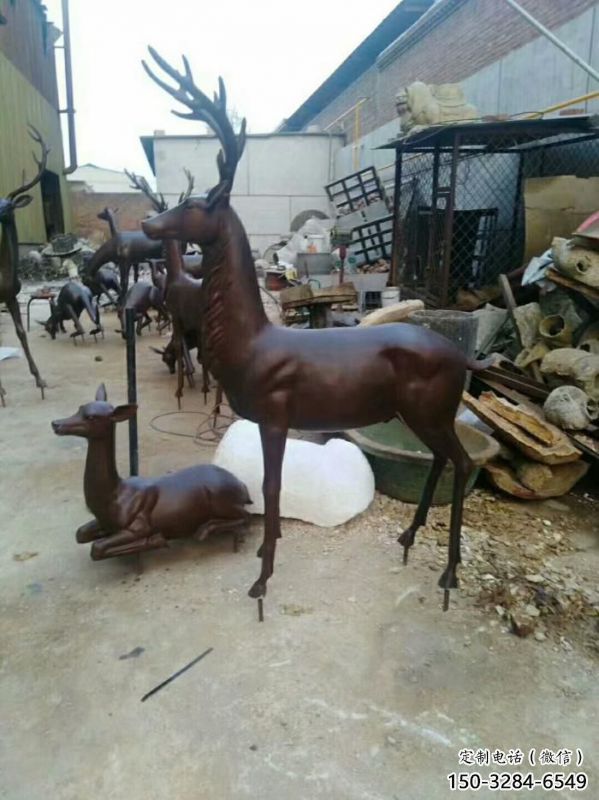 小鹿雕塑生產(chǎn)商，街頭藝術(shù)，藝術(shù)仿銅小鹿雕塑精選