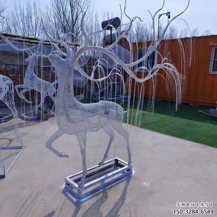梅花鹿雕塑服務商，鏤空雕塑，燈光梅花鹿雕塑訂做
