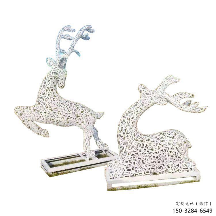 梅花鹿雕塑預(yù)定，城區(qū)小品，鏤空梅花鹿雕塑制造商
