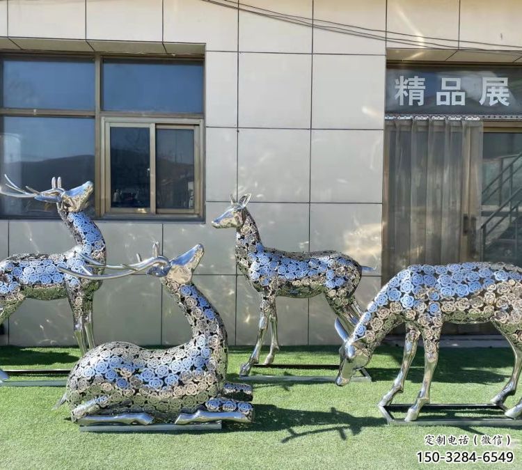 小鹿雕塑供需，標(biāo)識雕塑，景觀鏤空小鹿雕塑制造商