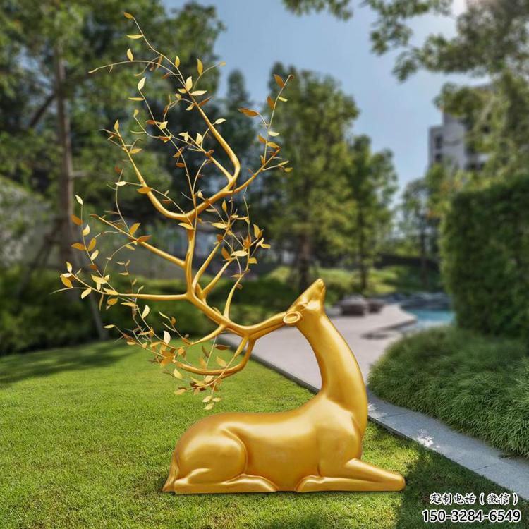 金屬梅花鹿雕塑制造，公園雕塑，仿真梅花鹿雕塑展品