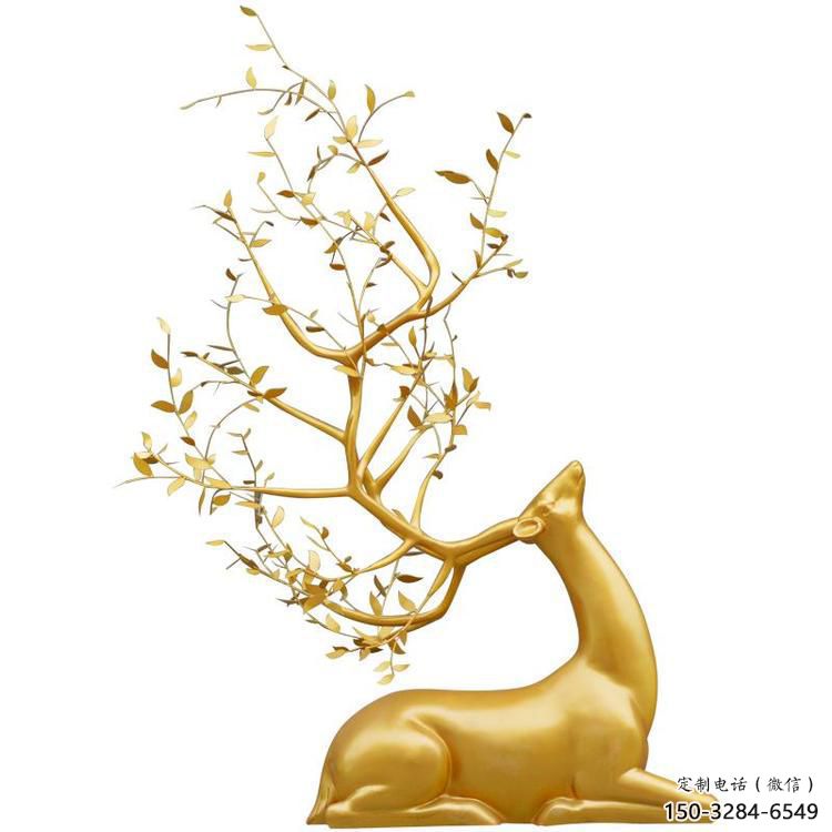 烤漆梅花鹿雕塑生產，廣場雕塑，仿真梅花鹿雕塑展品