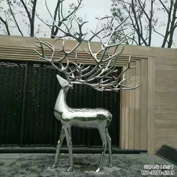 梅花鹿雕塑優(yōu)選，城市裝飾，展示鏡面梅花鹿雕塑定做