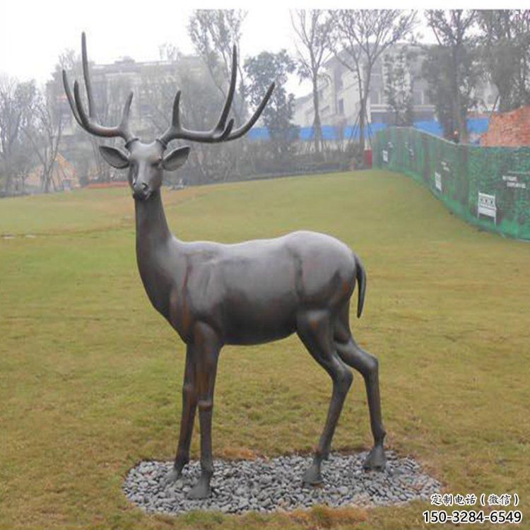 銅梅花鹿雕塑生產(chǎn)，戶外擺放，梅花鹿銅雕塑精選